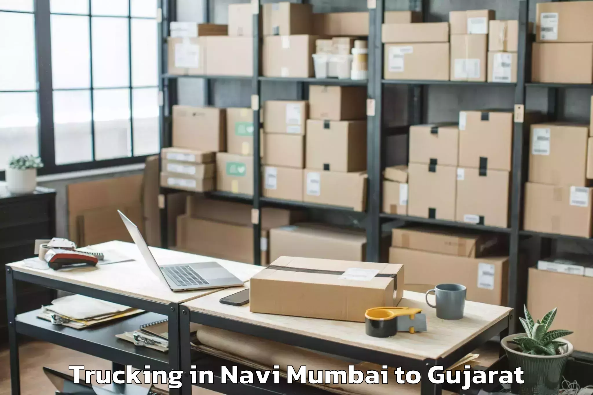 Book Navi Mumbai to Bhanvad Trucking Online